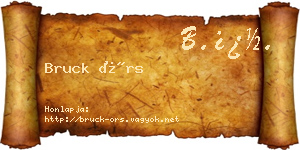 Bruck Örs névjegykártya