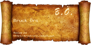 Bruck Örs névjegykártya